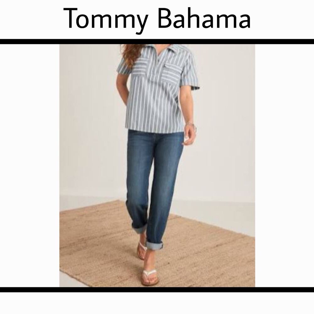 Tommy Bahama Jeans Women’s Size 2X29 Dark Blue Slim Boyfriend Stretch Midrise